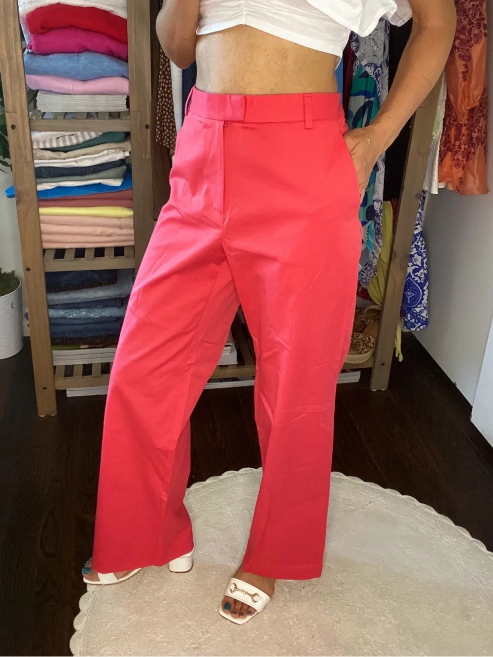 J.McLaughlin Brock Women’s Wide-Leg Pants in Vibrant Coral! 🦞